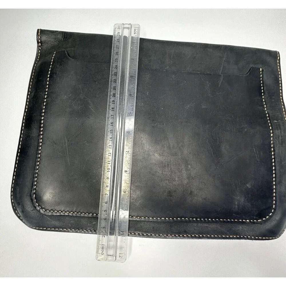 Attache Black Leather Handmade Briefcase Jude 1:2 Mercy Peace Love Abundance